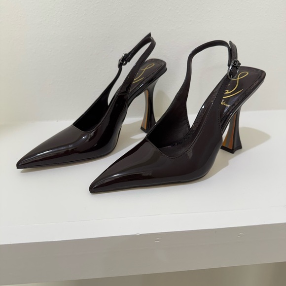 Sam Edelman Glossy Black Pointed Heels - Picture 2 of 3